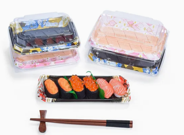 Jednorázový plastový tác na jídlo na sushi Box 