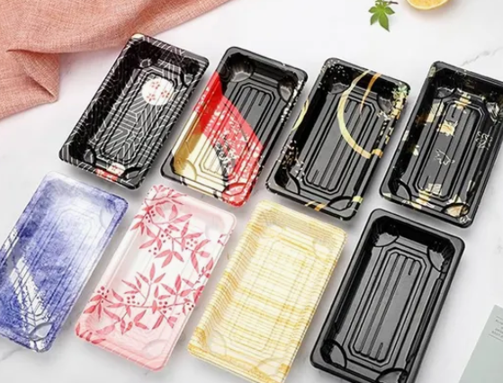 Jednorázový plastový tác na jídlo na sushi Box 