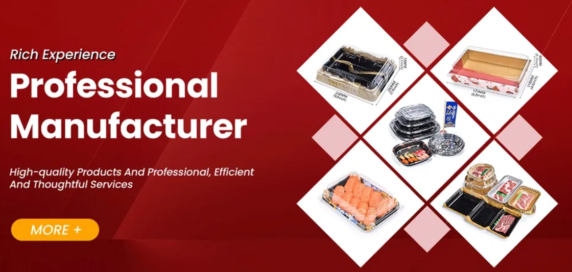 Jednorázový plastový tác na jídlo na sushi Box 